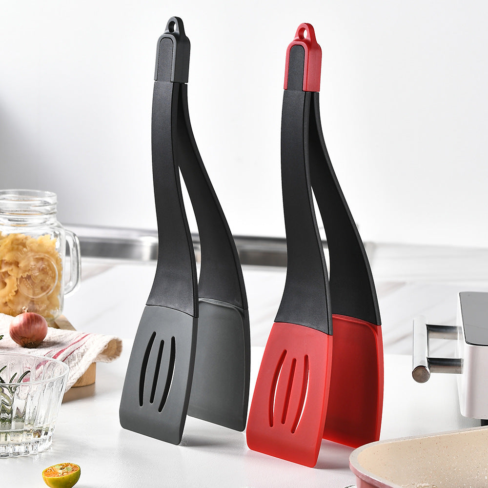 3 In 1 Frying Spatula Clip Silicone Food Clip Frying Steak Pancakes Shovel Slotted Turners