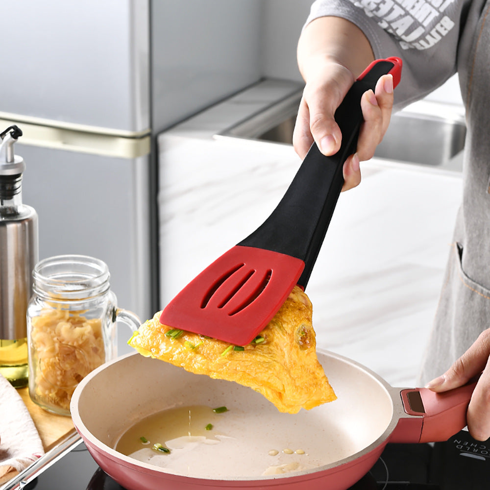 3 In 1 Frying Spatula Clip Silicone Food Clip Frying Steak Pancakes Shovel Slotted Turners