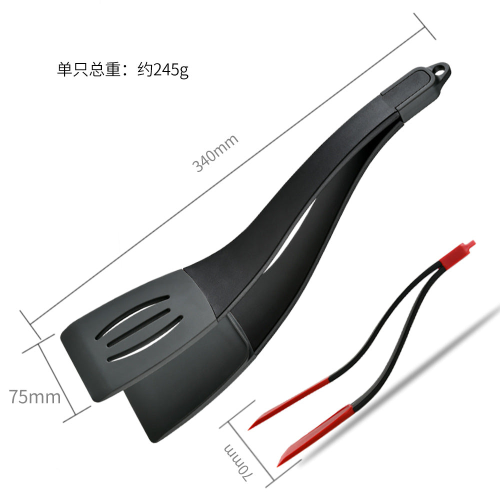 3 In 1 Frying Spatula Clip Silicone Food Clip Frying Steak Pancakes Shovel Slotted Turners