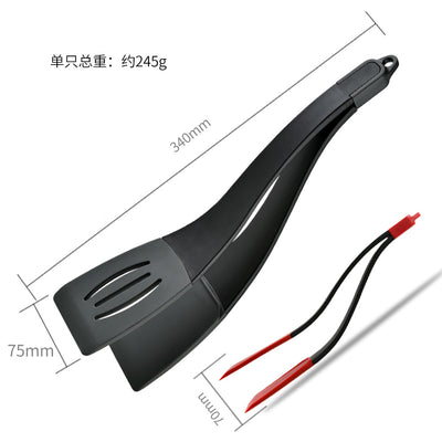 3 In 1 Frying Spatula Clip Silicone Food Clip Frying Steak Pancakes Shovel Slotted Turners