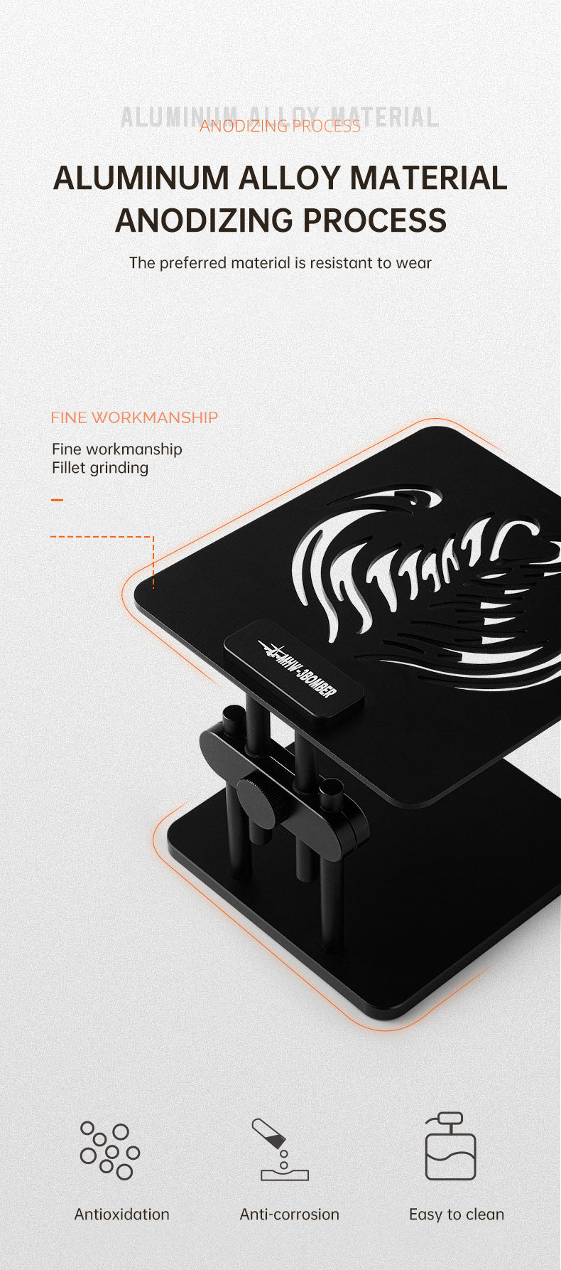 MHW-3BOMBER Adjustable Height Coffee Weighing Rack with Silicone Non-slip Base Electronic Scale Stand Waterproof Barista Tools